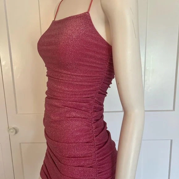 Pink Ruched Mini Dress - Picture 2 of 2